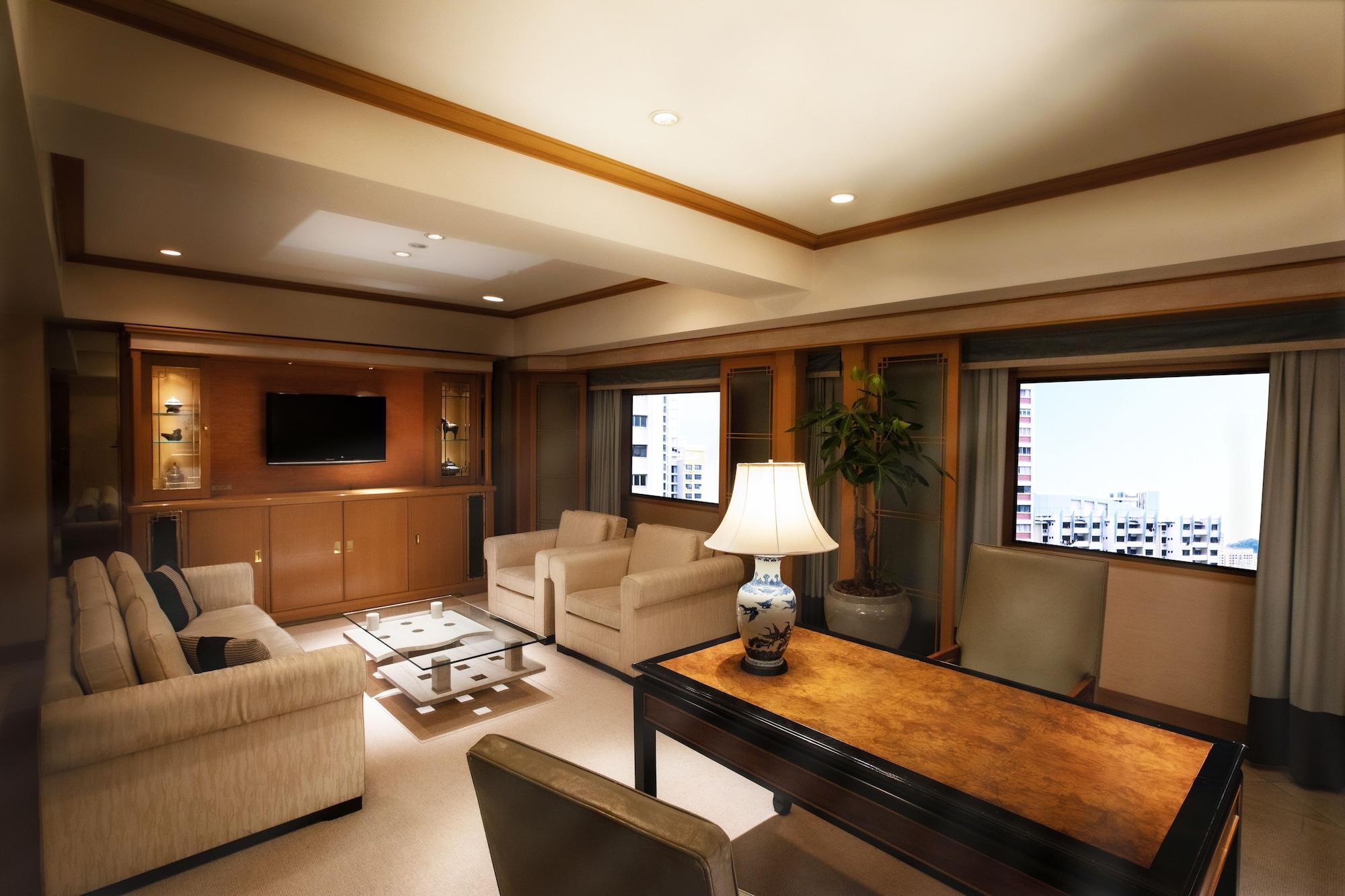 Hotel New Otani Hakata Fukuoka  Luaran gambar A 3D rendering of a living room